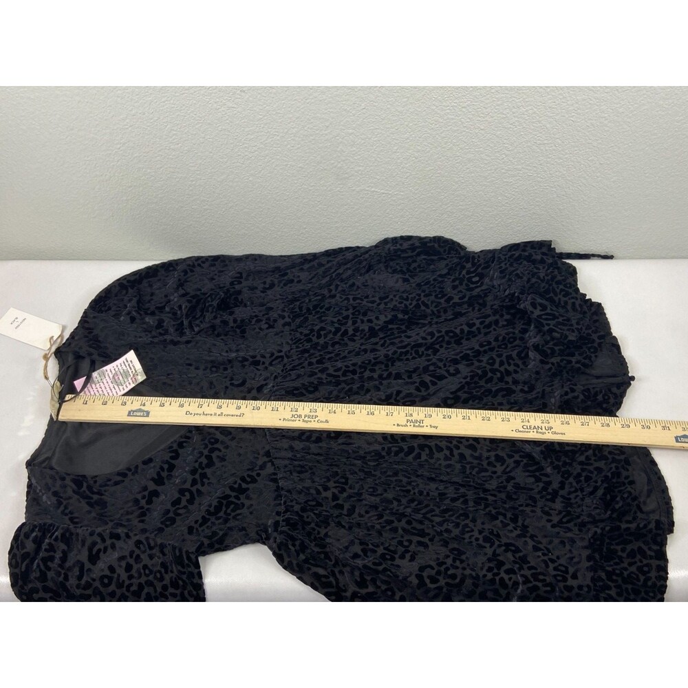 New In Collection Women Large Mini Dress Black Leopard Pattern Flow Skirt NWT - Picture 8 of 8